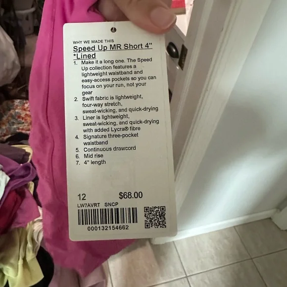 Lululemon Sonic Pink Speed Up 4” Shorts - Picture 4 of 4